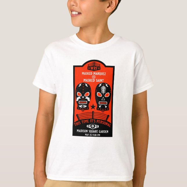 Camiseta Poster de Luta de de Vintagem Retroativa (Frente)