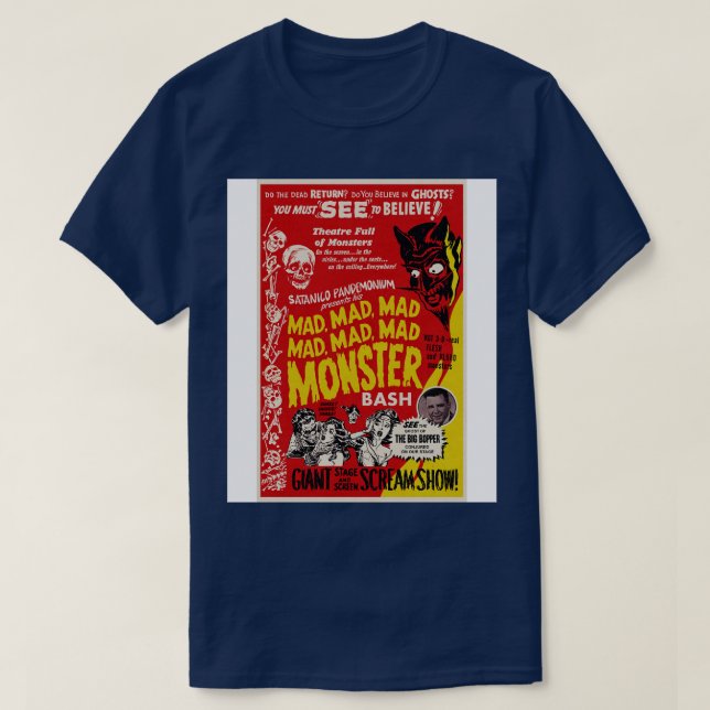 Camiseta Poster de Mad Mad Mad Monster Bask Custom Spook Sh (Frente do Design)