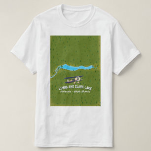 Camiseta poster de mapa de Lewis e Clark Lake.