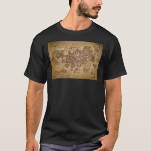 Camiseta Poster de Mapa do Gielinor do Runescape