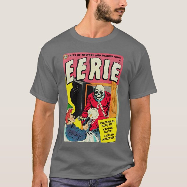 Camiseta Pôster de Monstro Clássico Assustador Comic Book g (Frente)