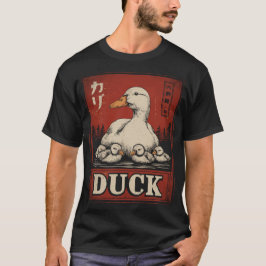 Camiseta Poster de Pato e Ducklings - Mãe e Bebê lindos