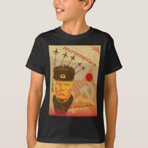 Camiseta Poster de Propaganda Anti-Trump Rússia Resiste Nov