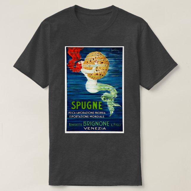 Camiseta poster de Publicidade para Sereias Italiano 1920 (Frente do Design)