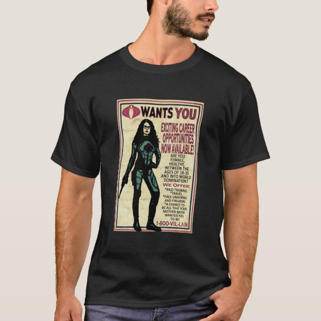 Camiseta Poster de Recrutamento de Cobra com a Baronesa G.I (Frente)