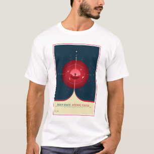 Camiseta Poster de relógio atômico de espaço profundo, vers