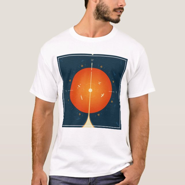 Camiseta Poster de relógio atômico de espaço profundo, vers (Frente)
