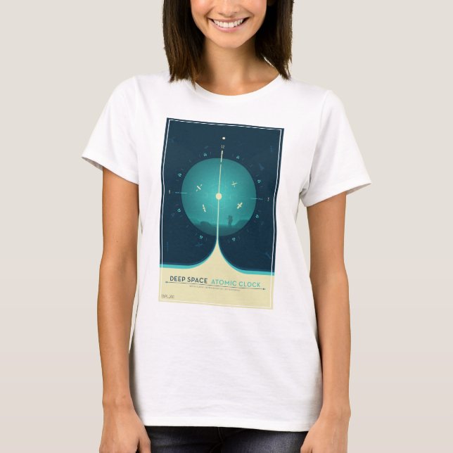 Camiseta Poster de relógio atômico de espaço profundo, vers (Frente)