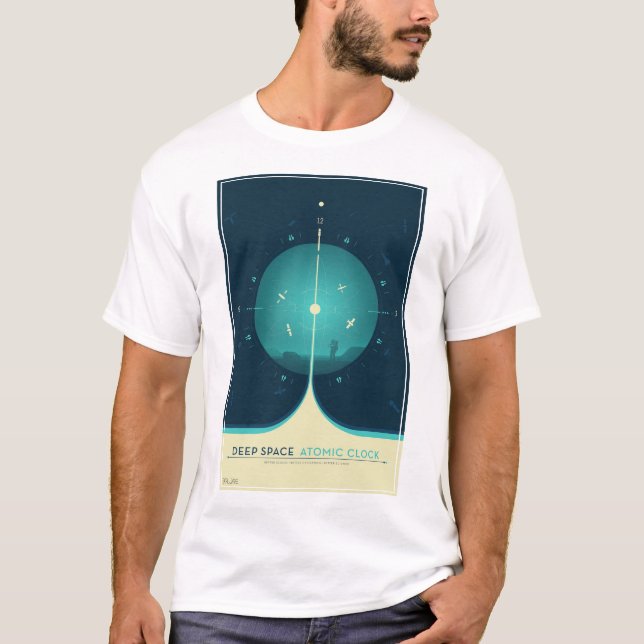 Camiseta Poster de relógio atômico de espaço profundo, vers (Frente)