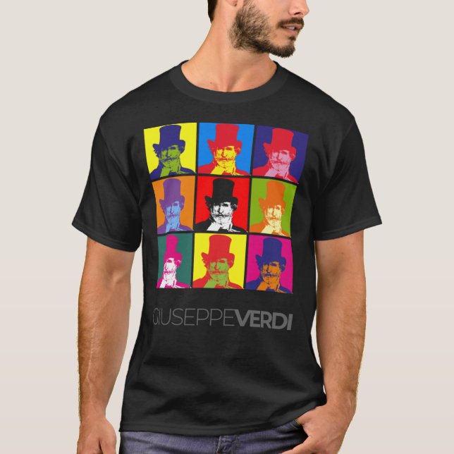 Camiseta Poster de retrato pop de Giuseppe Verdi (Frente)