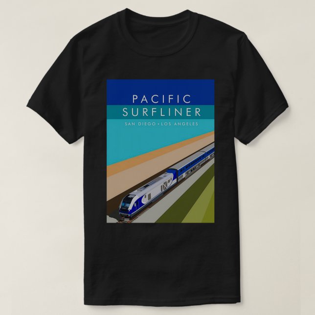 Camiseta Poster de Surfliner do Pacífico (Frente do Design)