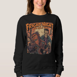 Camiseta Poster de terror noturno - Lobisomem e Mo retrô