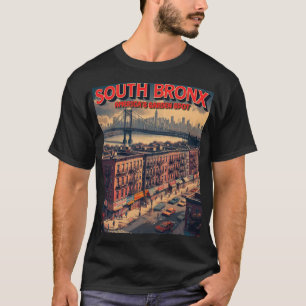 Camiseta Poster de Turismo do Bronx do Sul - Retro Parody V