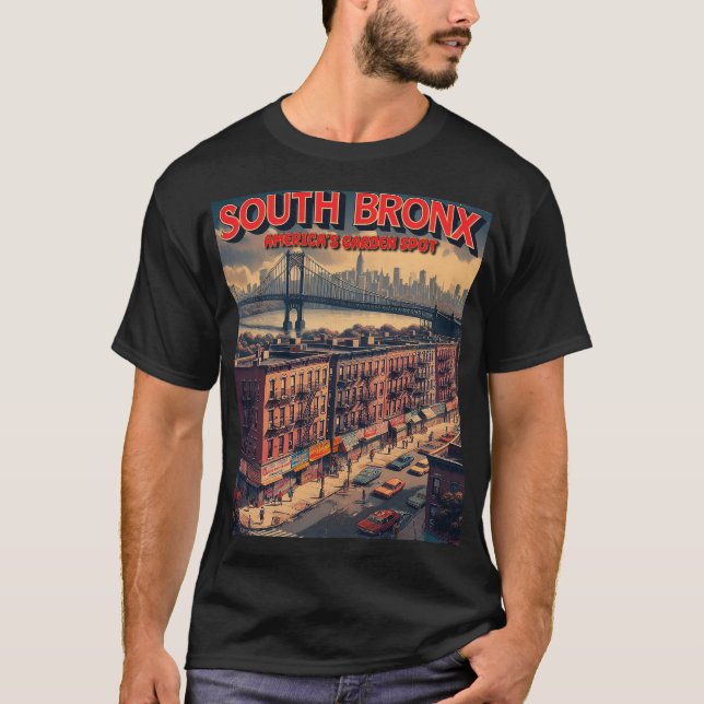 Camiseta Poster de Turismo do Bronx do Sul - Retro Parody V (Frente)