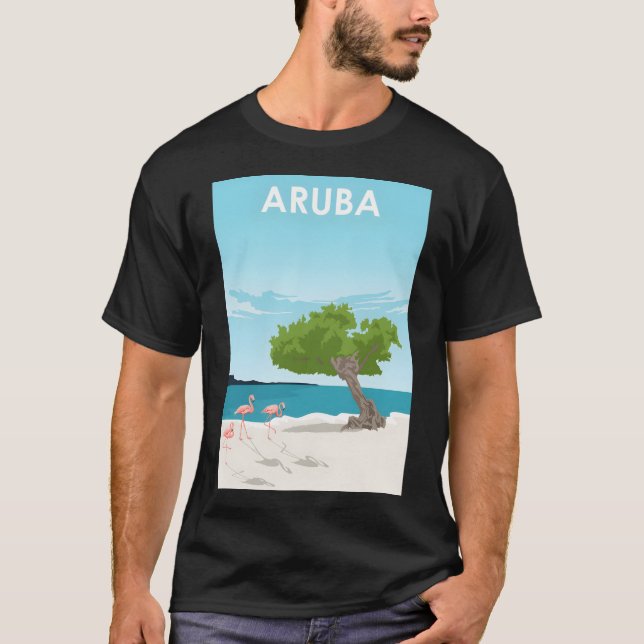 Camiseta Poster de viagens Aruba (Frente)