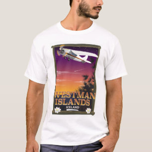 Camiseta Poster de viagens da Islândia nas Ilhas Westman