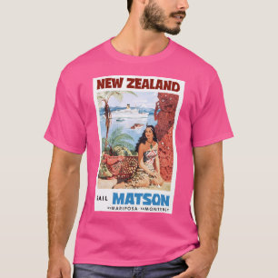 Camiseta poster de viagens da linha de cruzeiro da Nova Zel
