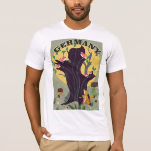 Camiseta Poster de viagens da paisagem dos desenhos