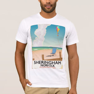 Camiseta Poster de viagens da praia de Sheringham Norfolk