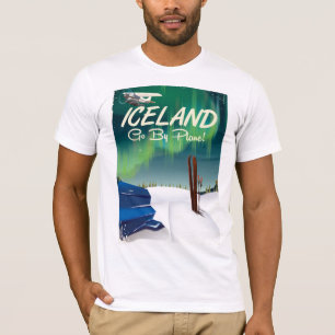 Camiseta Poster de viagens de avião de colheita da Islândia