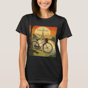 Camiseta Poster de viagens de bicicleta, personalizável em
