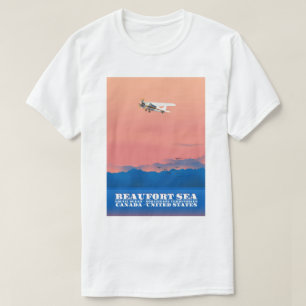 Camiseta Poster de viagens de Canadá EUA do mar de Beaufor