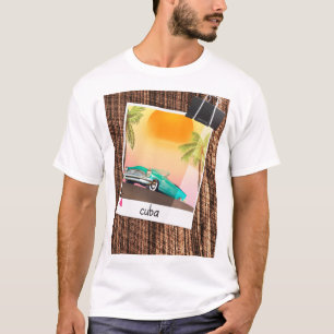 Camiseta Poster de viagens de carro vintage cubano.