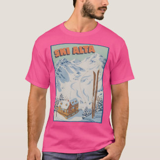 Camiseta Poster de viagens de Esqui Alta Utah Vintage Ski