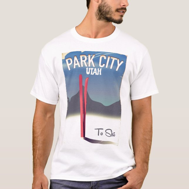 Camiseta Poster de viagens de esqui de Utah park (Frente)