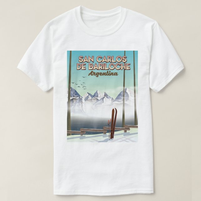 Camiseta Poster de viagens de Esqui San Carlos de Bariloche (Frente do Design)