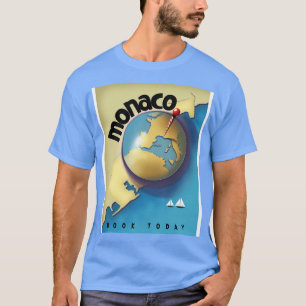Camiseta Poster de viagens de estilo de vintage com Mônaco