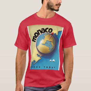 Camiseta Poster de viagens de estilo de vintage com Mônaco