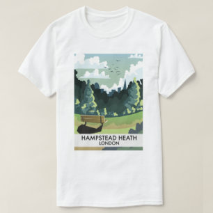 Camiseta Poster de viagens de Hampstead Heath London.