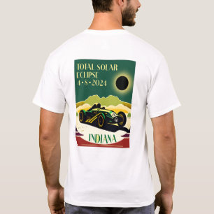 Camiseta Poster de viagens de Indiana Eclipse de dois lados