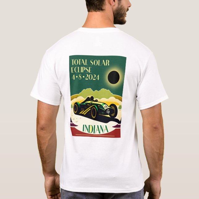 Camiseta Poster de viagens de Indiana Eclipse de dois lados (Verso)