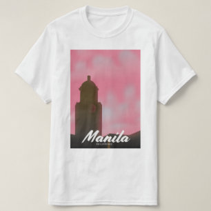 Camiseta Poster de viagens de Manila nas Filipinas.