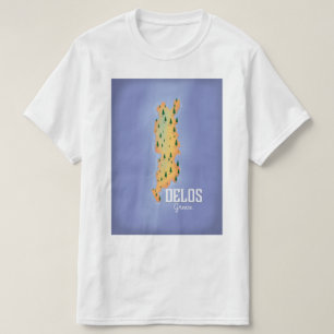 Camiseta Poster de viagens de Mapa de Grécia Delos