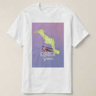 Camiseta Poster de viagens de Mapa de Grécia Euboea