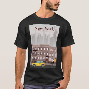 Camiseta Poster de viagens de Nova Iorque em um Estoque Ret