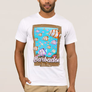 Camiseta Poster de viagens de peixes tropicais de Barbados