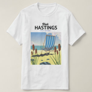 Camiseta Poster de viagens de praia East Sussex
