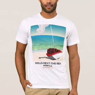 Camiseta Poster de viagens de praia Norfolk do Mar do Norte