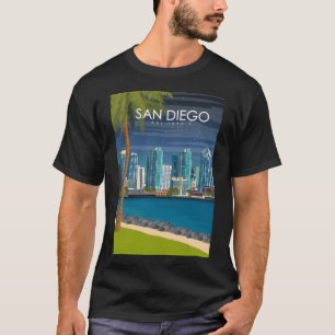 Camiseta Poster de viagens de San Diego California Estados
