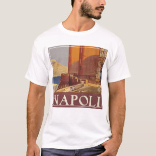 Camiseta Poster de viagens De Vesúvio E Baía De Nápoles