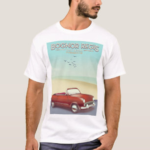 Camiseta Poster de viagens do beira-mar do vintage de