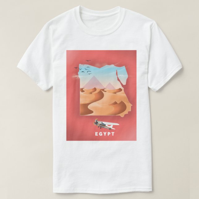 Camiseta Poster de viagens do Egito (Frente do Design)