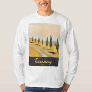 Camiseta Poster de viagens do estilo vintage da Toscana Itá