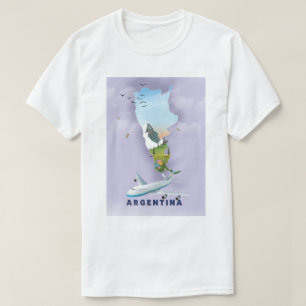 Camiseta Poster de viagens do Mapa Argentina