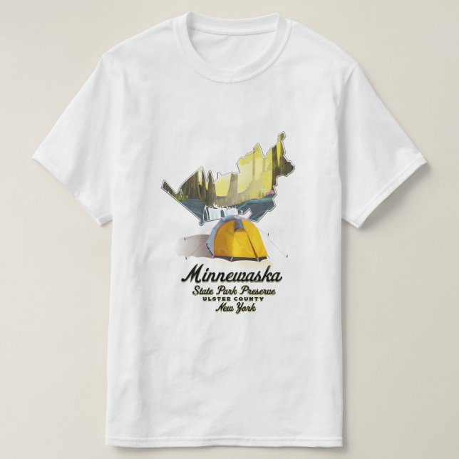 Camiseta Poster de viagens do Parque Estadual de Minnewaska (Frente do Design)