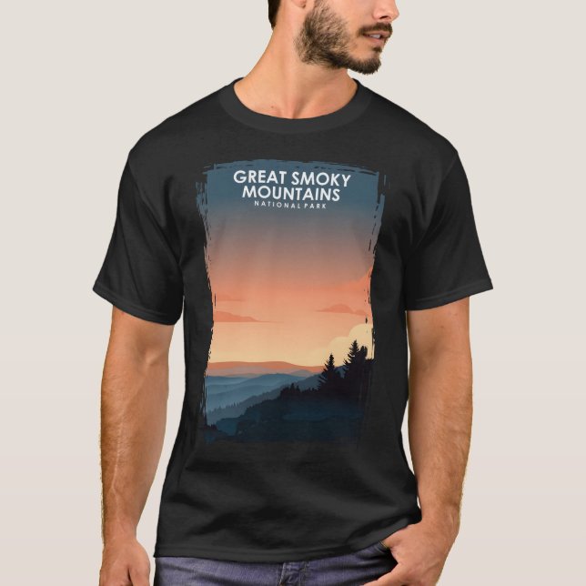 Camiseta Poster de viagens do Parque Nacional das Montanhas (Frente)